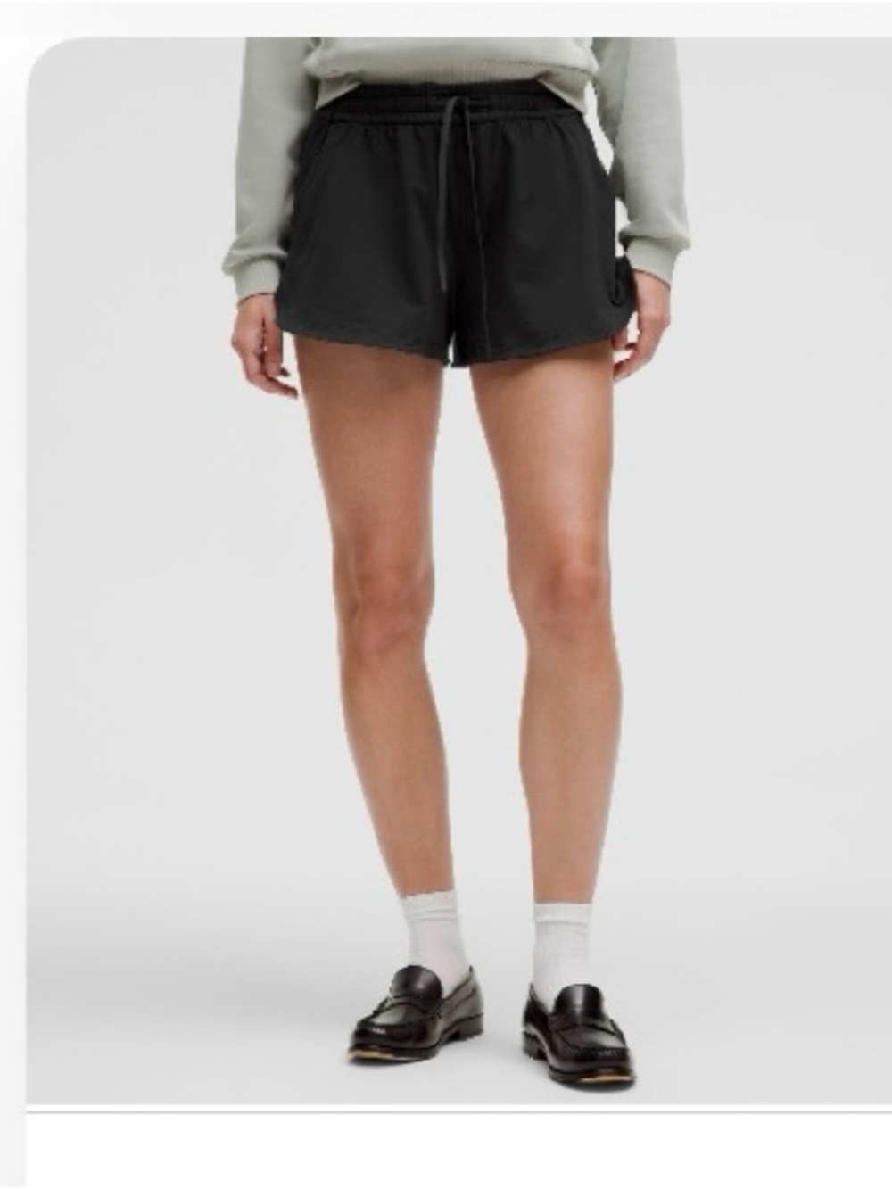 Lululemon Black Curved-Hem Soft Jersey shorts